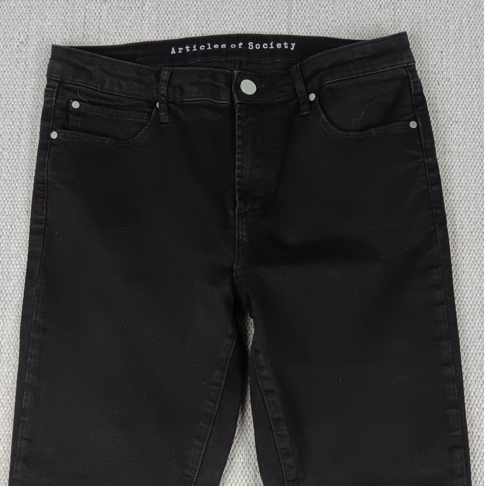 Articles of Society Skinny Jeans Womens 31 32X28 Black Out Stretch Raw Hem Ankle